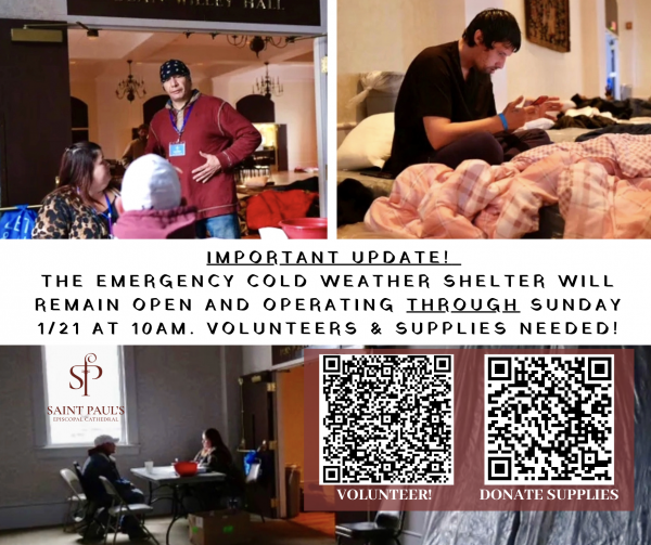 EMERGENCY COLD WEATHER SHELTER EXTENDED THROUGH SUNDAY JAN. 21